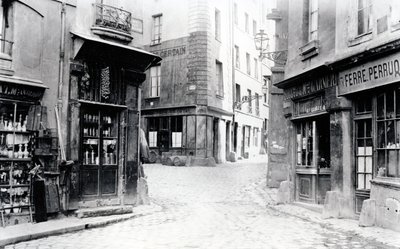 Kreuzung der Fromentel-, Saint-Hilaire-, Jean-de-Beauvais-, Charretiere- und Mont-de-Marsan-Straßen, Paris, 1858-78 von Charles Marville